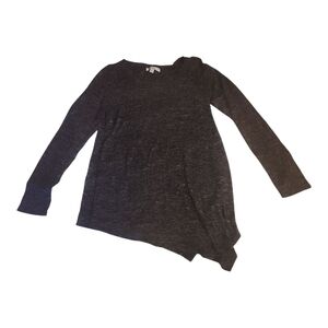 Green Envelope Charcoal Long Sleeve Assymetrical Top(3 For $20 Item)